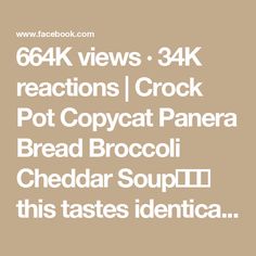 664K views · 34K reactions | Crock Pot Copycat Panera Bread Broccoli Cheddar Soup🥦🧀🫕 this tastes identical to my favorite one at Panera!! My absolute favorite crock pot soup recipe ever!!! I make this on repeat during the fall season🥰😍 #crockpotmeals #crockpot

Ingredients: 

6 cups of chopped frozen or fresh broccoli
2 cups of shredded carrots
1 cup of chopped white onion
1 tsp of garlic powder
1 tsp of black pepper
4 cups of chicken broth 
1/4 cup of cornstarch
1 cup of heavy cream
16 oz of velveeta cheese 

Cook on high for 4 hours or low for 6 hours | Mercedes Gonzalez Mayo | styleitwithtrix · Original audio Panera Bread Broccoli Cheddar Soup, Copycat Panera Bread, Velveeta Recipes, Copycat Panera, Lobster Recipes Tail, Shredded Carrots, Crockpot Soup Recipes, Velveeta Cheese, Best Soup Recipes