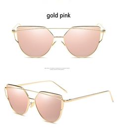 Ccspace Cat Eye Sunglasses Women Twin-Beams Mirror Polycarbonate Sunglasses CCspace Sunglasses gold pink Modern Gold Cat Eye Sunglasses For Spring, Gold Cat Eye Sunglasses With Metal Frame For Summer, Gold Metal Frame Cat Eye Sunglasses For Summer, Trendy Rose Gold Sunglasses For Summer, Rose Gold Trendy Sunglasses For Summer, Trendy Gold Polarized Cat Eye Sunglasses, Trendy Gold Cat Eye Sunglasses With Polarized Lenses, Trendy Gold Cat Eye Sunglasses With Mirrored Lenses, Gold Cat Eye Sunglasses With Mirrored Lenses