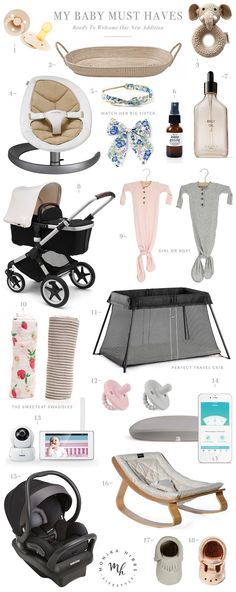 the baby must haves list is shown in this image