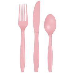 24-Set Plain Soft Pink Cutlery - Stesha Party Pink Cutlery Sets, Party Utensils, Décoration Baby Shower, Pink Party Supplies, Party Supply Kits, Disposable Cutlery, Plastic Silverware, Plastic Utensils, Plastic Cutlery