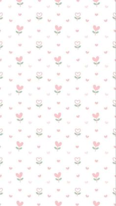 a white background with pink flowers and hearts