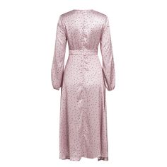 FREE SHIPPING Polka Dot Satin Maxi Dress Women Autumn Winter Long Shirt Dress Vintage Elegant Robe Gown Bowknot Long Sleeve Dress Retro JKP2112 Feminine Long Sleeve Dress With Tie Waist, Feminine Polka Dot Dress For Daywear, Long Sleeve Polka Dot Midi Dress For Party, Polka Dot Long Sleeve Midi Dress For Party, Polka Dot Long Sleeve Dresses For Daywear, Retro Long Sleeve Maxi Dress With Vintage Print, Vintage Cotton Long Sleeve Maxi Dress, Fitted Long Sleeve Polka Dot Maxi Dress, Pink Long Sleeve Retro Vintage Dress