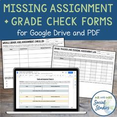 the missing assignment and grade check forms for google drive and pdf