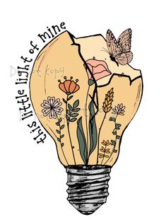 a drawing of a light bulb with flowers and butterflies on it that says, there is no tomorrow here