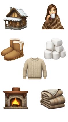 several different types of blankets and pillows