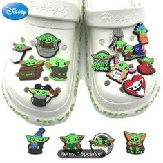 New, Baby Yoda Croc Charms 16ct Makes A Great Gift For Any Occasion. Pig Girl, Minnie Mouse Backpack, Sequin Backpack, Durable Medical Equipment, Girls Cuts, Pattern Shoes, Disney Frozen Elsa, Croc Charms, Decorated Shoes