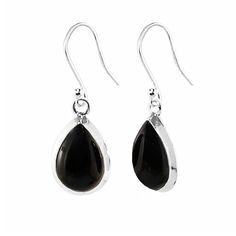 Bliss is an elegant pair of light-weight drop earrings perfect for everyday wear. Featuring high quality natural pear-cut black onyx gemstones, nestled elegantly in a fine sterling silver frame, our Bliss earrings will leave you radiating with inner joy all day long. Authentic Sivalya Black Onyx Hallmarked Metal: 925 Sterling Silver Gemstone Size: 15mm x 10mm Cut: Pear Cut Smooth Cabochons Black Onyx: Endurance, Perseverance, Grounding Black Teardrop Earrings For Formal Occasions, Classic Black Drop Jewelry, Modern Black Drop Earrings, Classic Black Teardrop Earrings, Elegant Black Teardrop Earrings In Sterling Silver, Elegant Black Teardrop Sterling Silver Earrings, Black Teardrop Sterling Silver Earrings, Elegant Black Sterling Silver Teardrop Earrings, Black Teardrop Gemstone Earrings