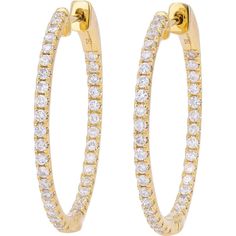 18K Yellow Gold 1 Carat Total Diamond Inside-Out Hoop Earrings Luxury Gold Hoop Earrings With Brilliant Cut, Luxury Yellow Gold Hoop Earrings With Brilliant Cut, Luxury Yellow Gold Brilliant Cut Hoop Earrings, Luxury Pave Set Hoop Earrings For Wedding, Luxury Hoop Earrings With Pave Setting For Wedding, Elegant Formal Hoop Earrings With Single Cut Diamonds, Luxury Wedding Hoop Earrings With Pave Setting, Elegant Yellow Gold Diamond Hoop Earrings, Luxury Pave Set Hoop Earrings