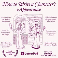 how to write a character's appearance in an appliance for children and adults