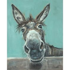 a painting of a donkey looking at the camera