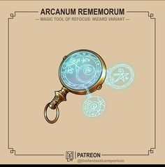 an image of a magnifying glass with the words arcium remembrance on it