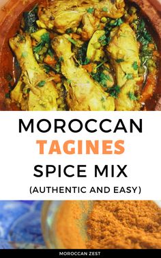 moroccan tagines spice mix with text overlay