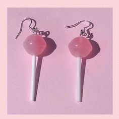 Pastel Pink Lollipop Earring | Aesthetic Fairy Indie️🌸 ~ Handmade by me ~ All earring hooks are hypoallergenic sterling silver ~ Every order comes with free stickers :D Tip!~ Place your order via Instagram for a discount!! It really helps me out ♡ lunamoon_au 💗💌 Earring Aesthetic, Pink Lollipop, Silver Aesthetic, Aesthetic Fairy, Daisy Daisy, Pastel Earrings, Earrings Aesthetic, Cute Piercings, Soft Girl Aesthetic