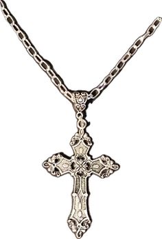 Gothic Sterling Silver Necklace With Silver Chain, Silver Ankh Gothic Necklace, Gothic Jewelry With Cross Pendant And Adjustable Chain, Gothic Jewelry With Adjustable Chain And Cross Pendant, Gothic Cross Chain Jewelry, Gothic Silver Pendant Cross Necklace, Gothic Cross Pendant Necklace With Engraving, Gothic Silver Chain Necklace With Adjustable Chain, Silver Gothic Chain Necklace With Adjustable Chain