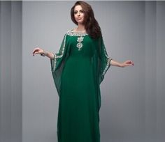 Great Shopping MOROCCAN DUBAI KAFTANS ABAYA DRESS VERY FANCY LONG GOWN VERY LOW-COST MS10197, Dresses Dubai Fashion Women Street Styles, Dubai Fashion Women, Arabic Kaftan, Dubai Fashion Week, Green Kaftan, Hijab Stile, Green Evening Dress, Kaftan Abaya, Gaun Fashion