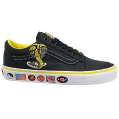 Brand New Without Box !! Women Size 9.5 Men Size 8 Step Into The Dojo With The Vans X Cobra Kai Old Skool, A Tribute To Karate, Nostalgia, And Youth. Crafted With Black Textile Uppers Adorned With Allover Patches, These Classic Vans Silhouettes Pay Homage To Three Dojos Competing In The All-Valley Karate Championship. Built For Durability, The Collection Features Reinforced Toe Caps, Ensuring Resilience Through Every Kick And Step. Enjoy The Comfort And Support Of Padded Collars As You Channel Y Black Lace-up Canvas Shoes With Rubber Waffle Outsoles, Black Canvas Shoes With Rubber Waffle Outsoles, Low-top Canvas Shoes With Studded Rubber Outsoles For Streetwear, Skate Shoes With Logo Patch For Skateboarding, Custom Black Lace-up Vans Sneakers, Black Vans Custom Sneakers With Round Toe, Black Low-top Vans Sneakers, Vans Synthetic Low-top Skate Shoes, Vans Low-top Synthetic Skate Shoes