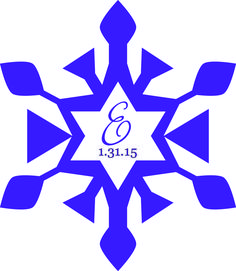 an image of a snowflake with the letter e on it