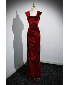 Get 10% off now! Buy different wearings simple velvet burgundy sheath formal dress with pleats at cheap price online. Free stable shipping and pro custom service since 2009. Simple Velvet Dress, Fun Fits, Velvet Sheath Dress, High Low Prom Dresses, Formal Dresses With Sleeves, Dress With Pleats, Modest Bridesmaid Dresses, Purple Prom Dress, Long Sleeve Dress Formal