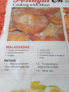 a menu for some kind of doughnuts with different toppings on it's side