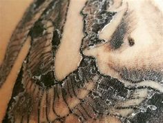 a close up view of a tattoo on someone's arm with the image of a horse