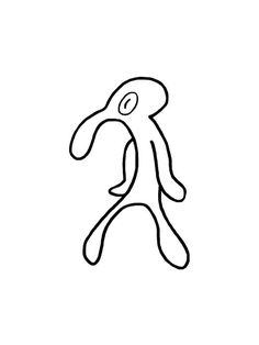 a black and white drawing of a person jumping in the air