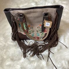 Ariat Western Women Large Tote Bag Fringe Floral Concealed Carry Brown Embroidered NWT. Cowgirl Cowboy Western Boho Please see measurements in photos Cowgirl Cowboy, Western Women, Western Boho, Cowboy Western, Large Tote Bag, Womens Tote, Western Cowboy, Large Tote, Womens Tote Bags