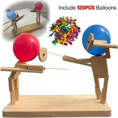 an image of two people playing with balls and strings on a balance beam in front of a mirror