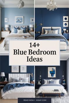 Create a calming atmosphere with beautiful blue tones in your bedroom. Explore different shades and designs to inspire your perfect retreat. #BlueBedroom #BedroomDecor #HomeInspiration Sky Blue Wall Paint Bedrooms, Sophisticated Blue Bedroom, Blue Main Bedroom Ideas, Blue Accent Wall Master Bed, Blue And Off White Bedroom, Blue Accent Wall Bedroom Decor, Eggshell Blue Bedroom, Tranquil Blue Bedroom, Decorating A Blue Bedroom