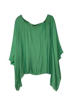 Made in Italy, silk caftan top, One size, four colors available, very soft, elegant and stylish. Can be worn with jeans or with a nice skirt for a wedding. short sleeve, with integrated cami. Green Silk V-neck Top, Chic Silk Kaftan For Beach Cover-up, Silk Blouse For Spring Vacation, Chic Flowy Top For Beach Cover-up, Chic Silk Tunic Kaftan, Chic Flowy Rayon Blouse, Spring Lagenlook Blouse With Batwing Sleeves, Summer Batwing Sleeve Lagenlook Tops, Summer Flowy Lagenlook Top