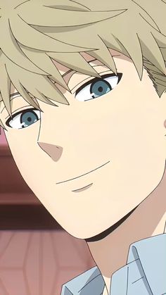 an anime character with blonde hair and blue eyes