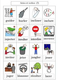 the words in french are used to describe what people are doing and how they use them