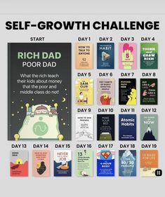 the instagram page for self - growth challenge, which includes images and text on it