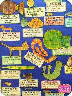 a bulletin board with different types of animals