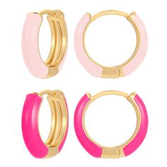 PRICES MAY VARY. 【Unique Design】: 18K gold plated enamel colorful hoop earrings, fashionable and popular, lightweight, beautiful design, easy to wear. The enamel coating on the earrings is top notch and the texture is even and smooth 【High-Quality Materials】: Classic and simple gold hoop earrings are a must for jewelry, without any harmful ingredients, nickel-free, lead-free, cadmium-free, and hypoallergenic. Great for sensitive ears 【Perfect Size】: Thick oil drop earrings are 4.1mm thick and 16 Simple Gold Hoop Earrings, Preppy Earrings, Preppy Jewelry, Huggie Earring, Jewelry Essentials, Stylish Earring, Zirconia Earrings, Enamel Earrings, Pink Earrings