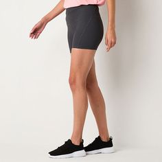 Stay comfortable and supported on active days thanks to these Xersion EverContour women's shorty shorts equipped with compression and quick-dry tech. Crafted from jersey, they feature a regular-fit, a high-rise elastic-waist, a flat front, and an accessory pocket to hold your essentials when you're on the go. Front Style: Flat FrontFeatures: Compression, Quick Dry, Accessory Pocket, EssentialsClosure Type: Full ElasticFit: Regular FitRise: High RiseShort Length: Short LengthSupport: Light Suppo… Shorty Shorts, Quick Dry, The Go, Elastic Waist, High Rise, Elastic