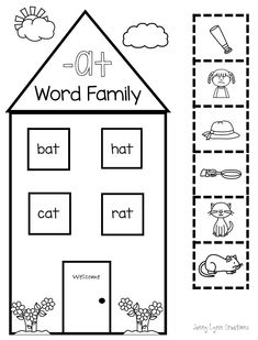 a printable worksheet with words and pictures to help kids learn the word family