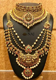 Naj Jewellery, South Jewellery, Bridal Jewellery Inspiration, Wedding Necklace Set, Gold Jewelry Simple Necklace, Jewelry Set Design, Gold Necklace Indian Bridal Jewelry, Real Gold Jewelry