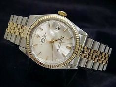 Rolex Datejust Mens 2Tone Gold Stainless Steel Watch with Silver Dial 1601 | eBay Rolex Datejust Men, Rolex Watches For Sale, Used Rolex, Rolex Date, Rolex Submariner No Date, Rolex Men, Luxury Timepieces, Two Tone Watch, Rose Gold Watch