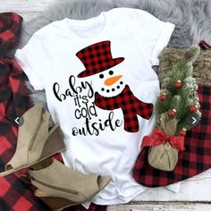 Brand New, Super Cute Basic White Winter T-Shirt!! Many Compliments When I’ve Worn Mine Happy Holidays!! Inappropriate Christmas Sweaters, Best Ugly Christmas Sweater, Winter T Shirts, Christmas Sweater Men, Baby It's Cold Outside, It's Cold Outside, Cute Snowman, Cold Outside, Svg Christmas