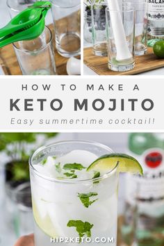 how to make a keto mojito - easy summer cocktail recipe with limes and vodka