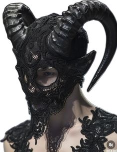 Evil Mask Design, Incubus Costume, Hooded Figure Aesthetic, Occult Costume, Full Face Mask Design Ideas, Demon Headdress, How To Make Horns, Satanic Outfits, Male Masquerade Mask