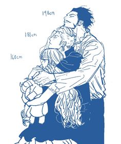 a drawing of a man holding a woman in his arms with the words, i'm