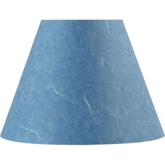 a blue paper lamp shade on a white background with clipping off the bottom part