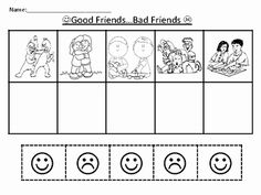 a worksheet for kids to learn how to read the words good friends, bad friends