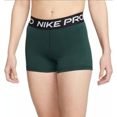 Designed To Support You Through High-Intensity Training And Competition, The Nike Pro Shorts Feature A Body-Hugging Fit With Moisture-Wicking Dri-Fit Technology To Keep You Cool, Comfortable And Concentrated On The Next Rep. Features: * Performance Shorts * Body-Hugging Fit Makes An Ideal Base Layer * Dri-Fit Technology Wicks Moisture To Keep You Dry And Comfortable * Flat Elastic Waistband Offers A Smooth Fit That Stays In Place * 3 Inseam Offers Ample Coverage Without Restricting Mobility * Fl Nike Green Athletic Shorts With Built-in Shorts, Nike Bottoms Medium Support For Sports, Nike Green Moisture-wicking Bottoms, Nike Green Moisture-wicking Shorts, Nike Green Training Shorts, Nike Green Moisture-wicking Athletic Shorts, Green Nike Athletic Shorts For Sports, Nike Green Athletic Shorts, Nike Green Sporty Athletic Shorts