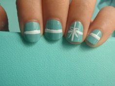 Tiffany box nails! Tiffany Blue Nails, Tiffany Nails, Nail Art Noel, Tiffany Box, Glow Skin, Tiffany And Co, Creative Nails