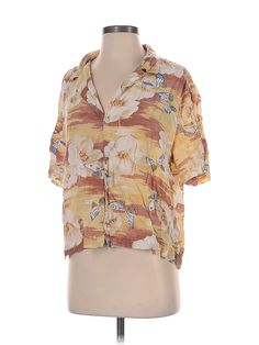 Urban Outfitters Short Sleeve Blouse Size: Small Tops - used. No Fabric Content, Tropical | Urban Outfitters Short Sleeve Blouse: Tan Tropical Tops - Size Small Vintage Printed Beach Blouse, Urban Outfitters Tops For Beach Season Vacation, Vintage Printed Blouse For Beach, Urban Outfitters Tops For Beach Vacation, Vintage Printed Blouse For The Beach, Casual Rayon Blouse For Beach, Urban Outfitters Short Sleeve Summer Blouse, Urban Outfitters Blouse For Vacation, Urban Outfitters Summer Beach Blouse