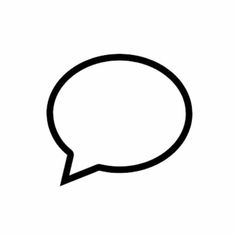 a black and white speech bubble icon