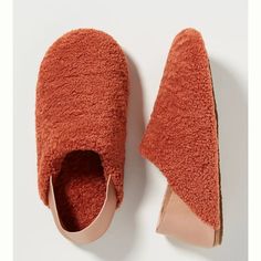 Nwt, Anthropologie Rue Sherpa Slippers In Burnt Orange. Warm, Cozy Sherpa With A Collapsible Heel. Highly Rated! Size L (8-9) Orange Sleepwear, Orange Slippers, Anthropologie Christmas, Blue Slime, Anthropologie Uk, Star Charm Necklace, Shearling Slippers, Clogs Style, Open Toe Slippers