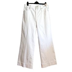 J. Crew Wide Leg Trouser Style White Denim Jeans Nwt Size 34 Retail $158 Details: Wide Leg Trouser Look Hi Rise Flattering Solid White Condition: Nwt, No Apparent Flaws, Approx. Measurements: Waist - 18" Rise - 15" Inseam - 32" Classic, Summer, Spring, Preppy, Nautical, Coastal, Weekend, Streetwear, Curvy, Chic, Classy, Classic, Closet Staple, Elevated Denim, On Trend, Red White Blue, 4th Of July, Versatile, Weekend, White Mid-rise Flare Jeans For Work, White Flare Jeans With Five Pockets For Work, White Flare Jeans For Spring Workwear, White Cotton Cropped Jeans For Work, Casual White Cropped Jeans For Work, White Flare Jeans With Pockets For Fall, White Denim Jeans For Work, White High Rise Cropped Jeans For Work, White Cotton Flare Jeans For Work